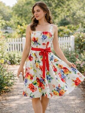 Alan Paige Vintage Inspired Floral Fit & Flare Dress, Sleeveless, NWT Size 9/10